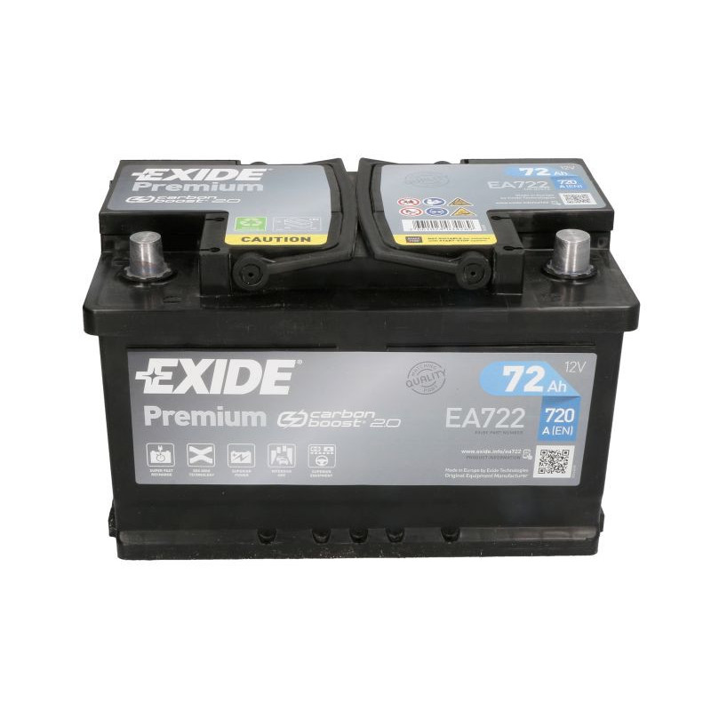 Exide Premium Autó Akkumulátor, 72 Ah, 720 A, EA722 - EMAG.hu - View #3